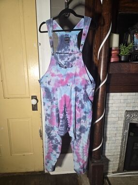 Tie-Dye Woman's Overalls - Pink & Blue